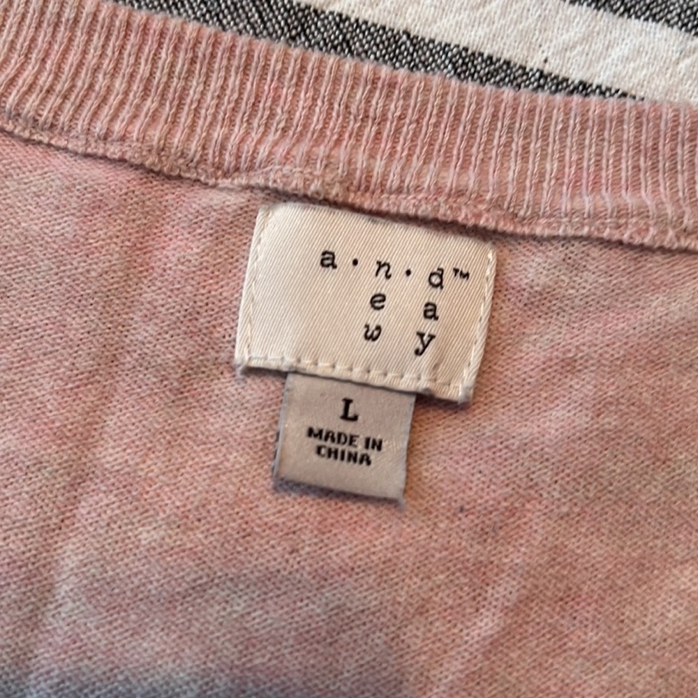 Soft heathered pink a new day sweater cardigan, size large - Picture 6 of 7